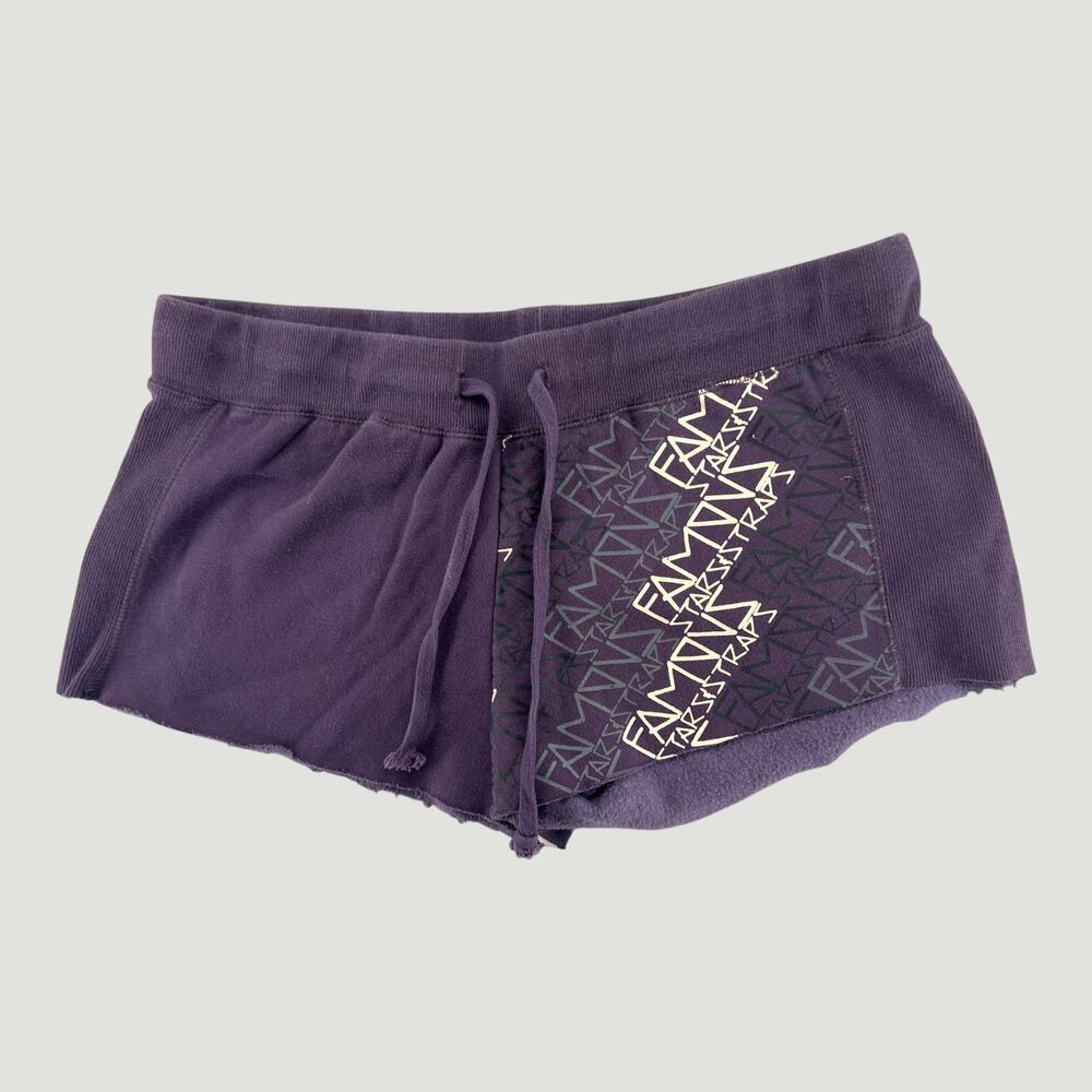 Famous Stars & Straps Purple Logo Graphic Shorts Women’s L Y2K Streetwear